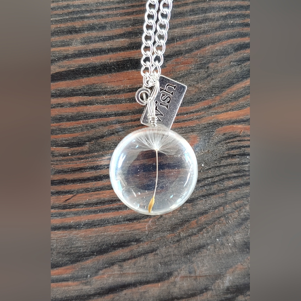 Silver Dandelion Wish Pendant Necklace NEW